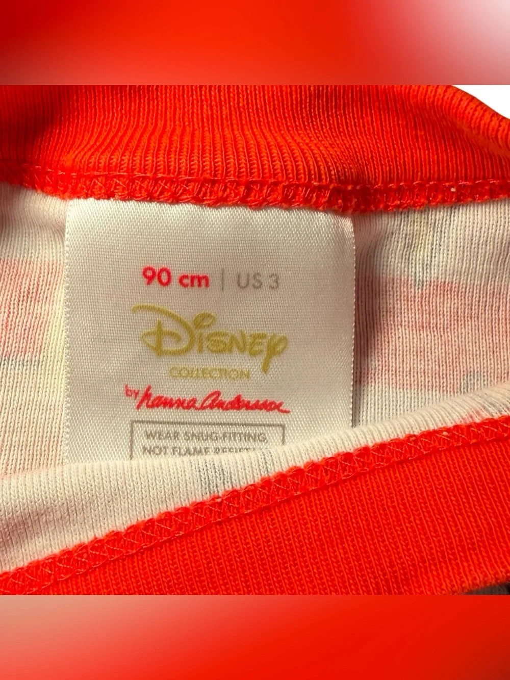 Hanna Andersson Red & White Striped Mickey Ice Cream Pajama TOP ONLY